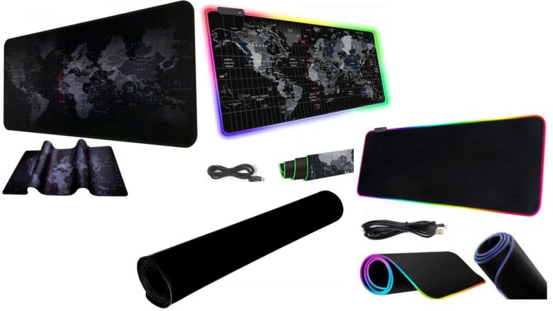 Différents tapis de clavier et souris